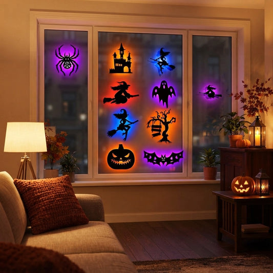 Halloween LED Window Silhouette Set